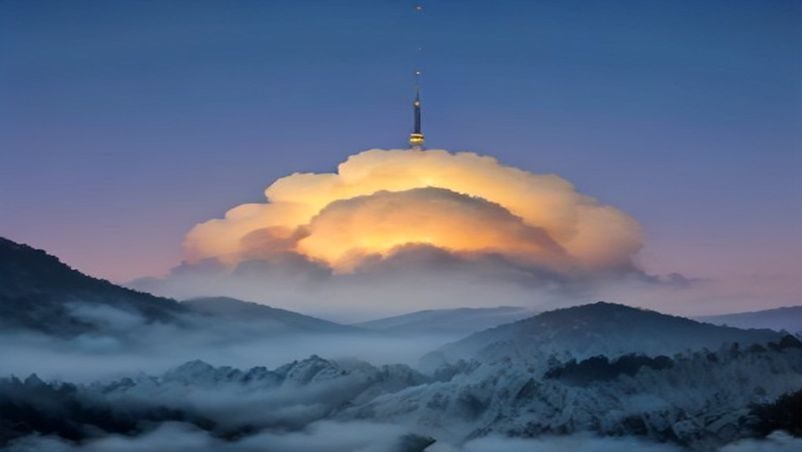 黄昏时分校园操场看台空无一人，夕阳余晖洒在跑道上，远处教学楼剪影营造青春怀旧氛围